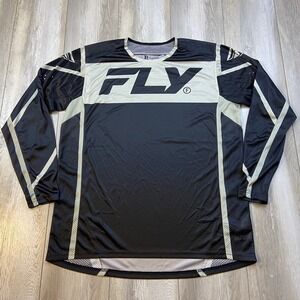 Fly Racing Jersey Mens XL Black Gray Lite Hydrogen Motocross Long Sleeve Riding